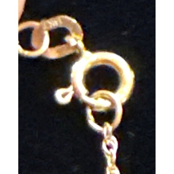 14k Solid Gold Twisted Chain Necklace With Round Cubic Zirconia Pendant - Picture 6 of 12